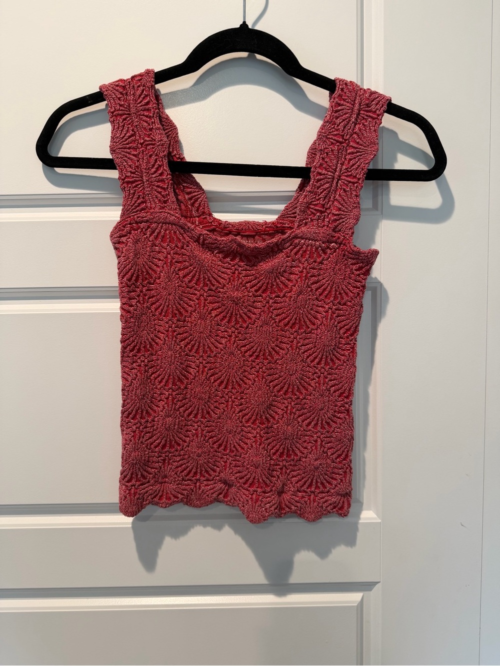 Free People love letter lace textured cami top in wine Size Medium/ Large